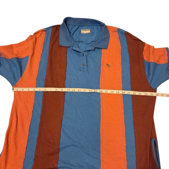 We The Free Too Cool For School Polo Shirt Oversized Blue Jay Color Block Large - Picture 9 of 12